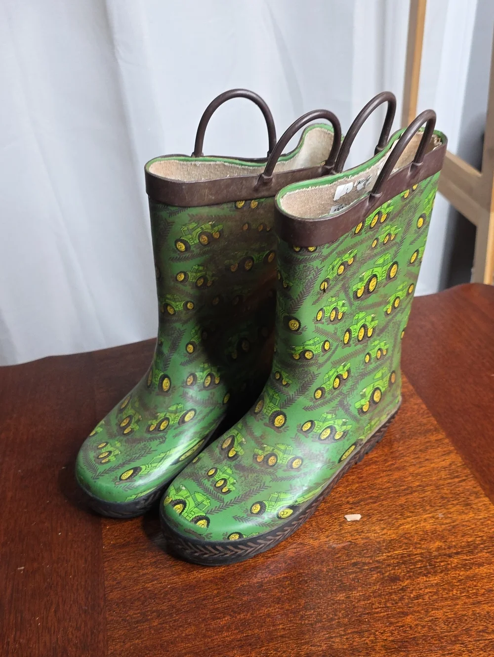 Western Chief Green Tractor Pattern Kids Rain Boots